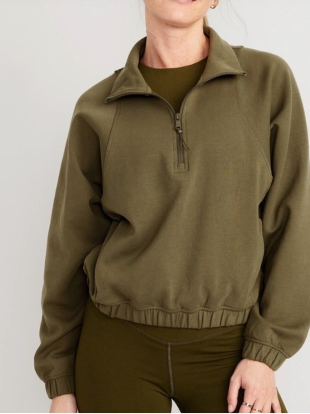 Old Navy Men's Olive Green Quarter-Zip Pullover